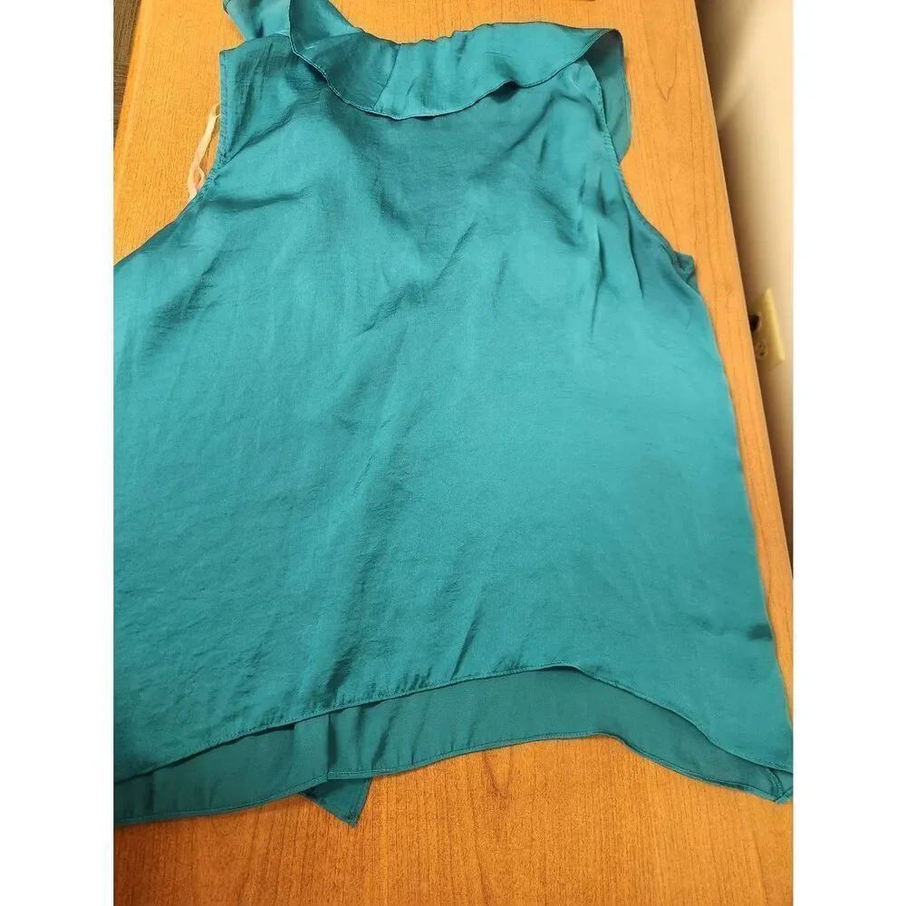 NY Collection XL Green sleeveless top with Ruffle (R) - Picture 6 of 6